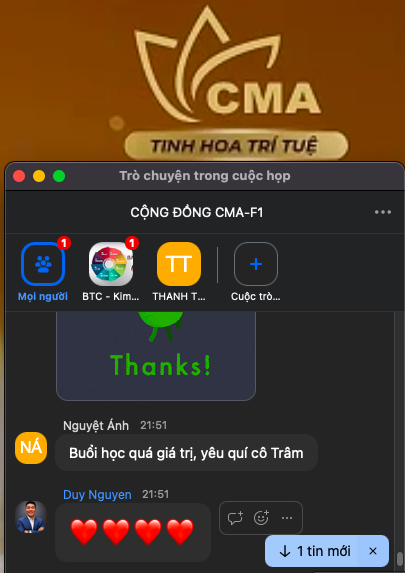 Phản hồi thật của học viên từ buổi học trước 1