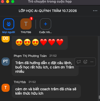 Phản hồi thật của học viên từ buổi học trước 3