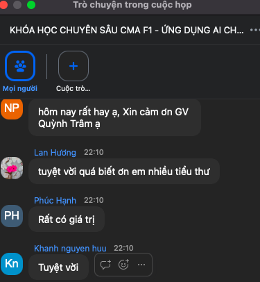 Phản hồi thật của học viên từ buổi học trước 5