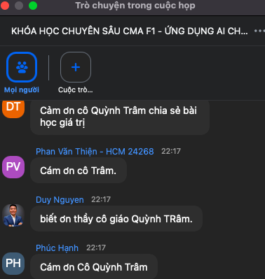 Phản hồi thật của học viên từ buổi học trước 6